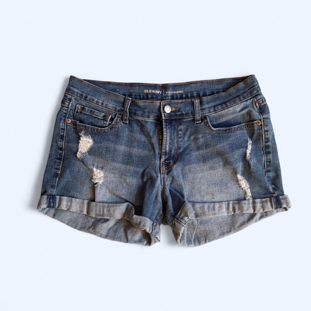 Old Navy Women's Distressed Denim Shorts - Blue